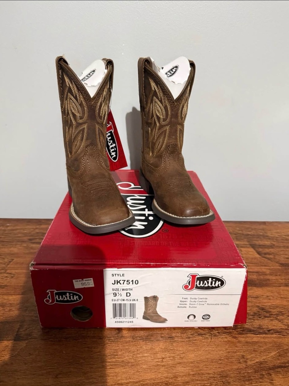 Justin Square Toe Cowboy Boots